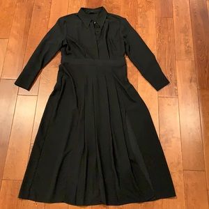 Topshop Pleated Midi Shirt Dress